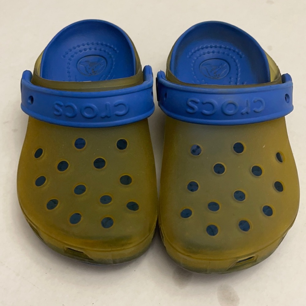 Green clear crocs